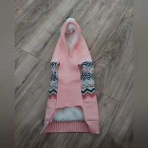 Friends Forever Pet Dog CozyChic Knit Nordic Diamond Hooded  Sweater Size Large